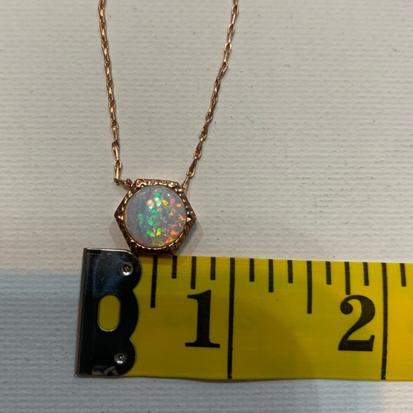 Opal Necklace. 14k Rose Gold Over Sterling Silver 18” NWT and Original Box - Picture 2 of 12
